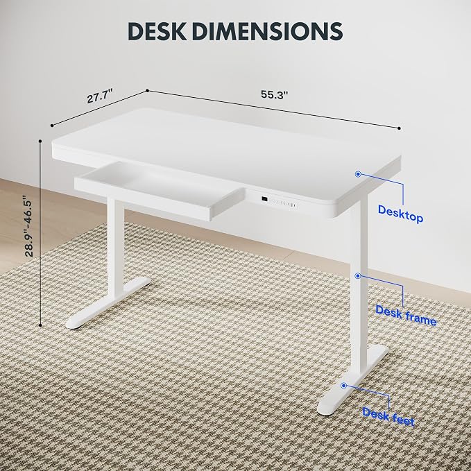 FLEXISPOT 55" White Electric Standing Desk - Image 3