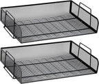 Mind Reader Stackable Paper Tray, Desktop Organizer, File Storage, Metal Mesh - Image 7