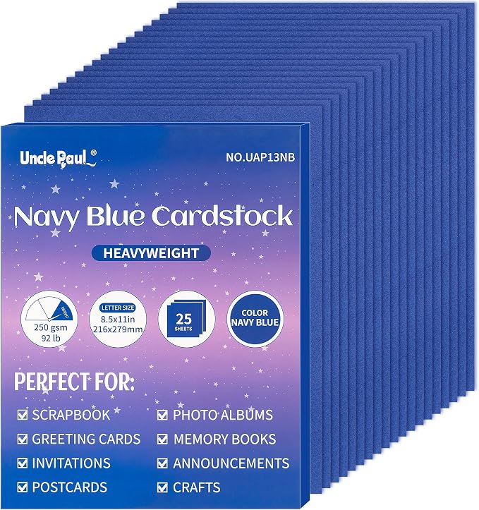 25 Sheets Navy Blue Cardstock by UnclePaul