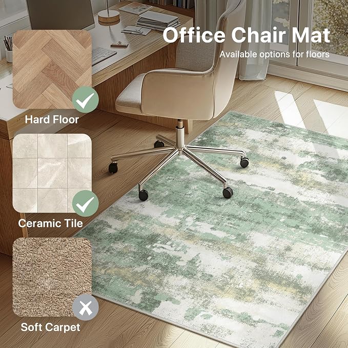 Office Chair Mat for Hardwood Tile Floor, Abstract 36"X 60" Desk Mats for - Image 3