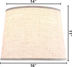 GO&SO Set of 2 Large Oatmeal Linen Drum Lamp Shade - Image 2