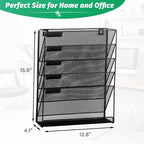 EASEPRES Desk File Organizer Mesh 6-Tier, Hanging Wall Mount Document - Image 6