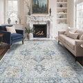 GENIMO 9x12 Area Rugs for Living Room, Machine Washable Non Slip Vintage Rugs by GENIMO