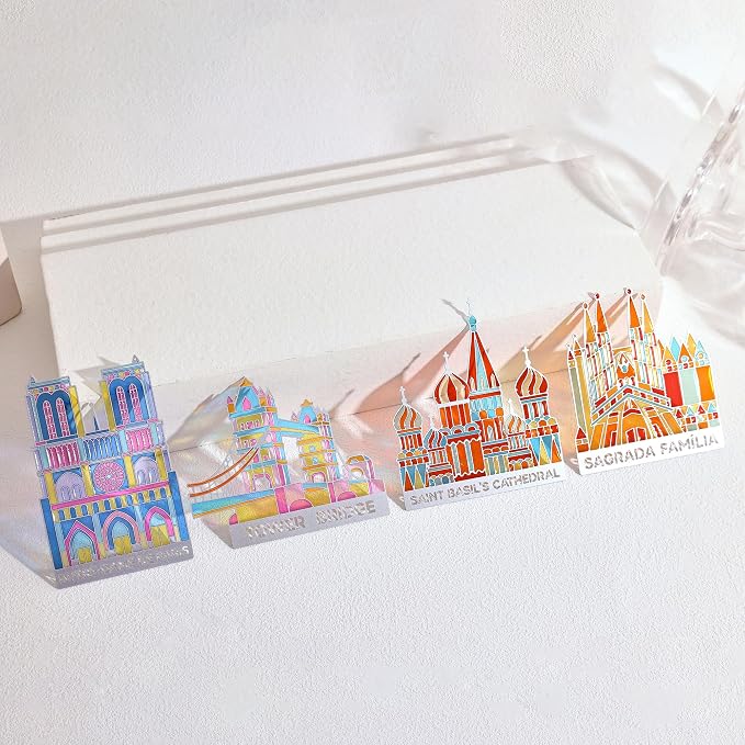 4pcs Metal Bookmarks with Transparent Design, Cute Book Marks - Image 3