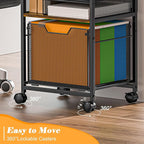 5-Tier Rolling File Cart Under Desk - Image 5