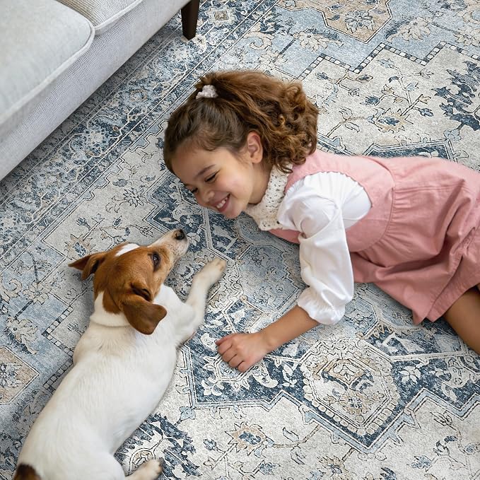 GENIMO Runner Rug 2x8, Non Slip Vintage Hallway Runner Rugs, Low Pile - Image 3