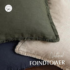 Foindtower Set of 2 Decorative Linen Fringe Throw Pillow Covers Boho Farmhouse - Image 4
