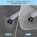 HOMEK Office Chair Mat for Carpet, Transparent Carpet Protector Mat for Office - Image 2