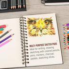 U.S. Art Supply 5.5" x 8.5" Premium Hardbound Sketch Book, 2 Pack, 80 Sheets - Image 5