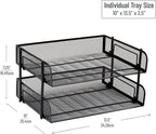 Mind Reader Stackable Paper Tray, Desktop Organizer, File Storage, Metal Mesh - Image 3