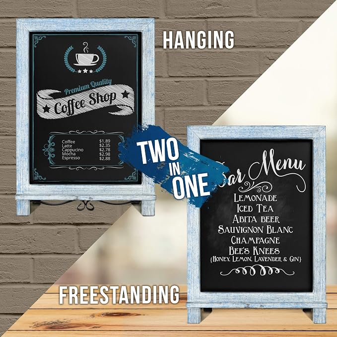 HBCY Creations Rustic Blue & White Tabletop Chalkboard - Image 2