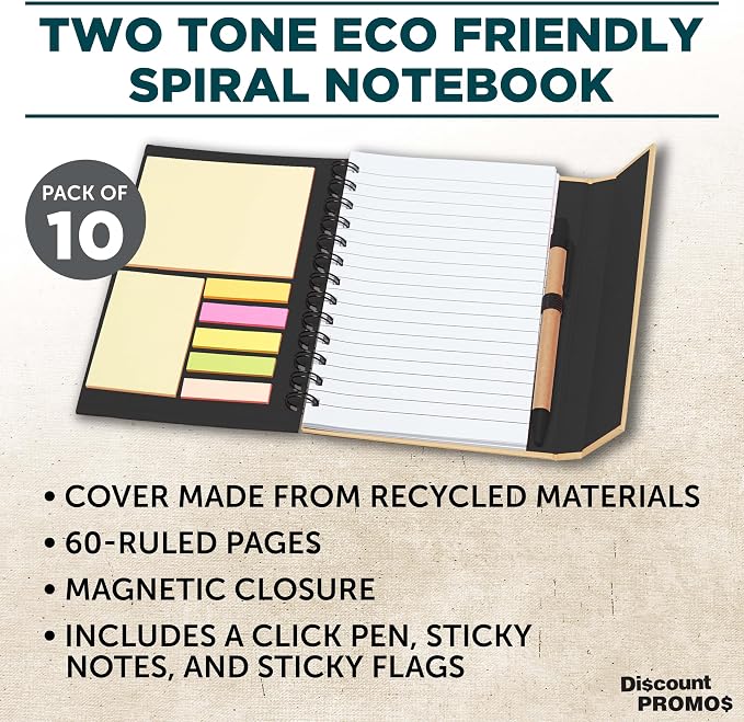DISCOUNT PROMOS Custom Eco Friendly Spiral Notebooks - Image 3