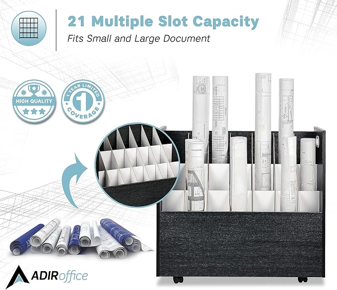 AdirOffice Adir Blue Print Storage Organizer - Image 3