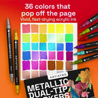 ARTISTRO 36 Metallic Acrylic Paint Markers - Image 2