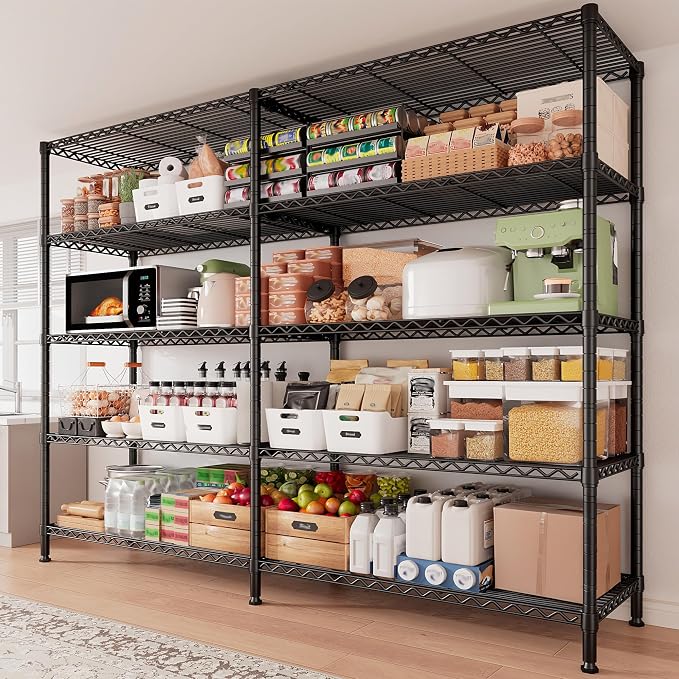 5 Tier Storage Shelves Metal Shelving Unit Load 1500LBS, Adjustable Wire - Image 2