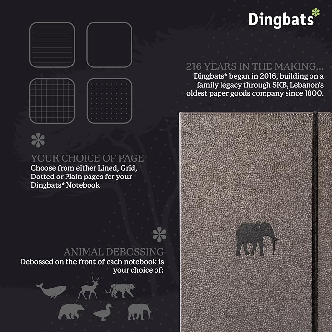 Dingbats* - Wildlife Dotted Extra Large A4 Notebook - PU Leather Hardcover - Image 2