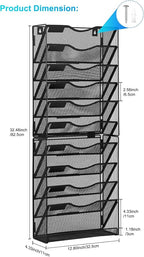 Solinxe 10-Tier Wall File Organizer, Mesh Mail Organizer Wall Mounted Paper - Image 4