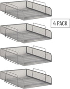 Mind Reader Stackable Paper Tray, Desktop Organizer, File Storage, Metal Mesh - Image 7