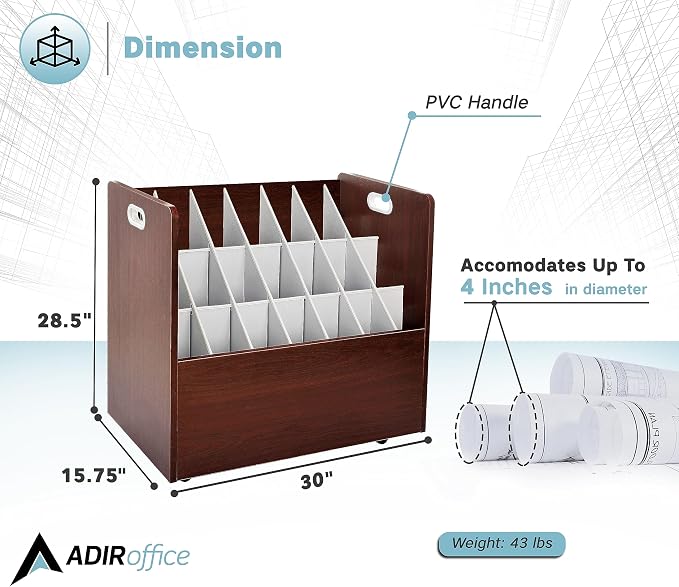 AdirOffice Adir Blue Print Storage Organizer - Image 2
