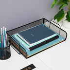 Mind Reader Stackable Paper Tray, Desktop Organizer, File Storage, Metal Mesh - Image 5