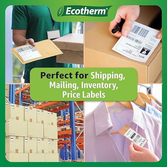 2.25" x 4" Thermal Labels | 4 Rolls | 1440 Labels | fits Zebra, Offnova Thermal - Image 7