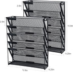 samstar 2 Pack Wall File Organizer, 6-Tier Wall Mount Paper Holder Vertical - Image 2