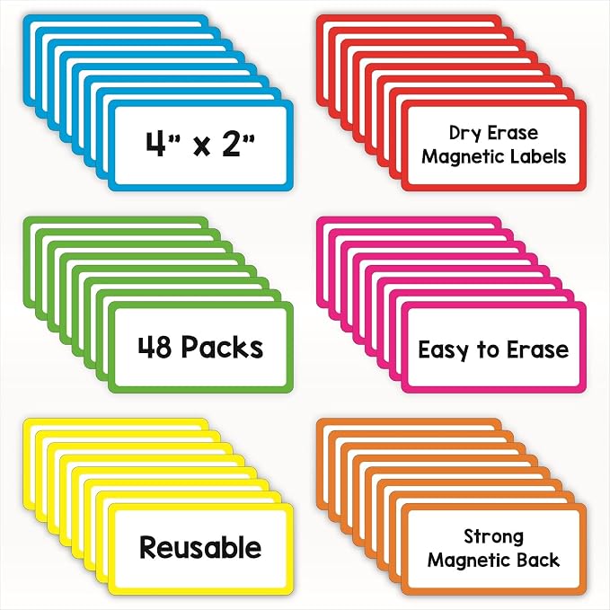 48 Pack Magnetic Dry Erase Labels - Image 2