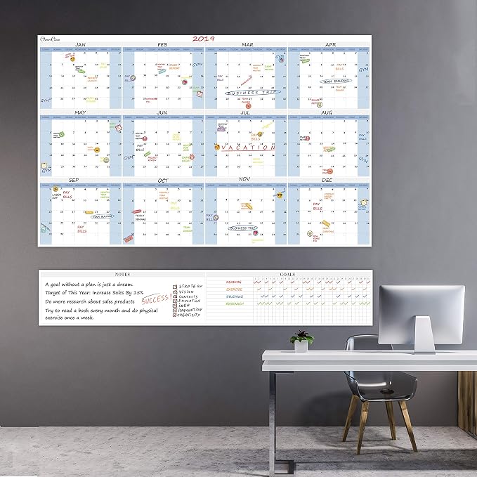 CLEVER CLEAN Large Dry Erase Wall Calendar 5 Feet- 48"x60" 2026 Undated Yearly - Image 7