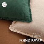 Foindtower Set of 2 Decorative Linen Fringe Lumbar Throw Pillow Covers Boho - Image 4