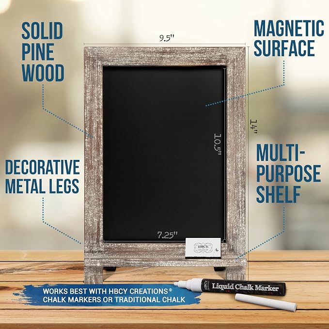 HBCY Creations Rustic Wooden Tabletop Chalkboard - Image 2
