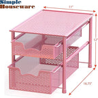 Simple Houseware Stackable 2 Tier Sliding Basket Organizer Drawer - Image 3