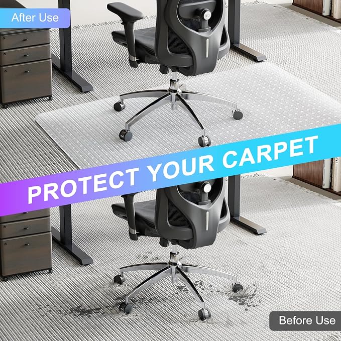 Vicwe Office Chair Mat for Carpet, 2 Pack, Easy Rolling Hard Mat for Office - Image 5