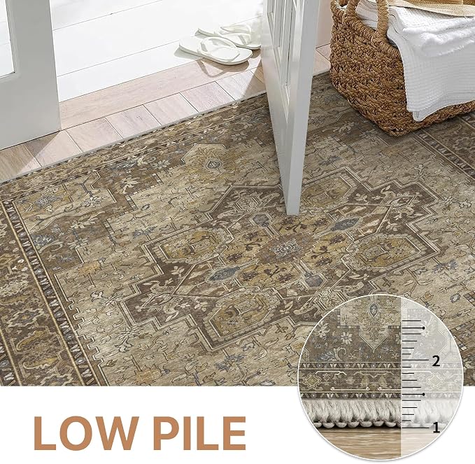 GENIMO 2x5 Runner Rugs for Hallway, Machine Washable Non Slip Vintage Retro Rugs - Image 6