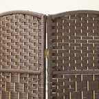 HOMCOM 3 Panel Room Divider, Hand-Woven Freestanding Wall Partition - Image 6