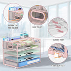 Docnest 5 Tier Mesh Desk Organizer- Letter Tray - Image 5