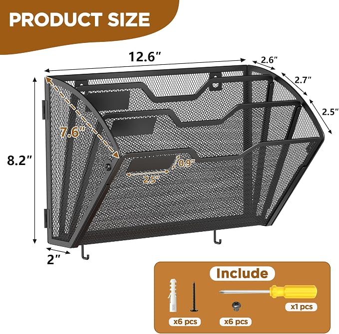 Docnest 3 Tier Mesh Wall File Holders - Image 2