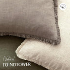 Foindtower Set of 2 Decorative Linen Fringe Throw Pillow Covers Boho Farmhouse - Image 4
