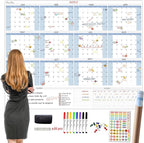 CLEVER CLEAN Large Dry Erase Wall Calendar 5 Feet- 48"x60" 2026 Undated Yearly by CleverClean