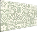 Boho Aesthetic Desk Mat Beige Retro Hippie Boho XXL Large Extended Gaming Green by DCJJM
