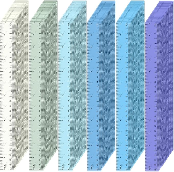 ForraFun 120 Pcs 12 Inch Plastic Ruler Bulk Colorful Transparent Ruler by Unknown