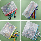Oaimyy-18 Pcs, Large Mesh Zipper Pouch Document Folders Bag Plastic Zip File - Image 6