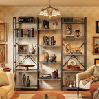 SUPERJARE Triple 5 Tier Bookshelf, Bookcase - Image 8