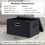 Graciadeco Medium 15" 21 Quart Collapsible Stackable Storage Bins - Image 2