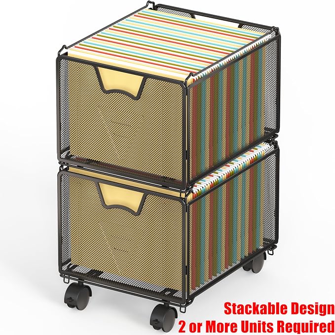 SIMPLE HOUSEWARE Stackable Mesh Hanging File Folder Organizer - Image 3