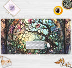 Stained Glass Tree Desk Mat Cartoon Tree Gaming Mouse Pad Large XXL Extended - Image 2