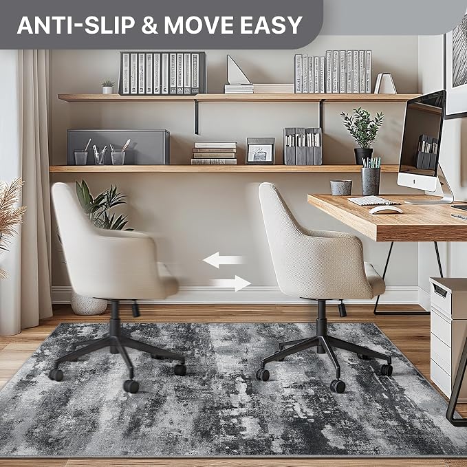 Office Chair Mat for Hardwood Tile Floor, Abstract 48"X 60" Desk Mats for - Image 4