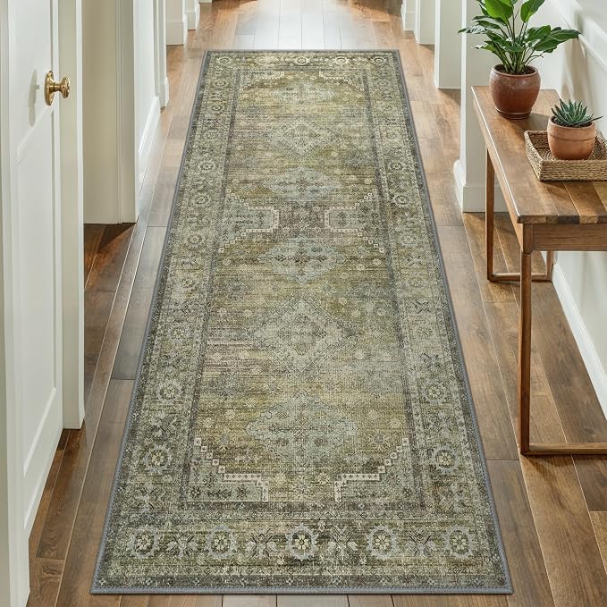 GENIMO Runner Rug 2x8 Non Slip Machine Washable Vintage Hallway Runner Rugs - Image 4