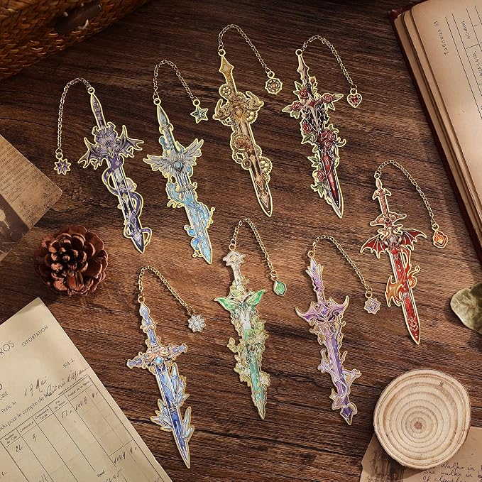 8pcs Fantasy Sword Bookmarks for Books, Planners - Image 3