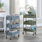 SunnyPoint 3-Tier Delicate Compact Rolling Metal Storage Organizer - Image 5