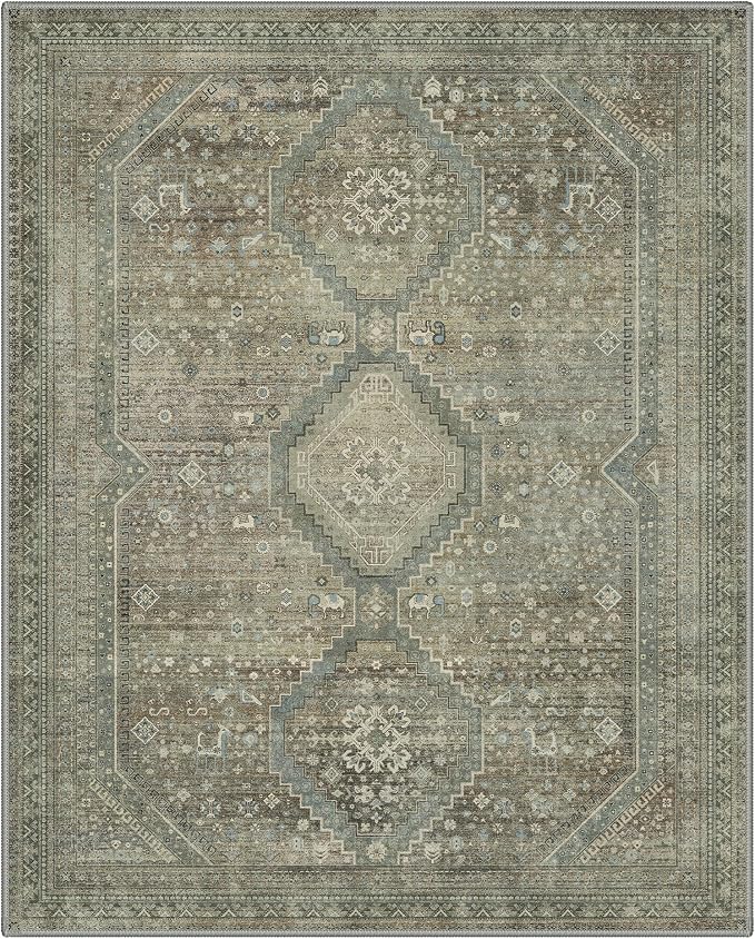 GENIMO 8x10 Area Rugs for Living Room, Machine Washable Non Slip Rugs, Low Pile - Image 5